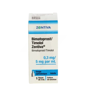 Bimatoprost/timolol Zentiva 0,3 Mg/5 Mg Par Ml, Collyre En Solution