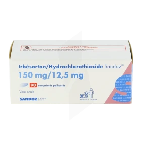 Irbesartan/hydrochlorothiazide Sandoz 150 Mg/12,5 Mg, Comprimé Pelliculé