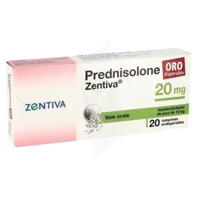 Prednisolone Zentiva 20 Mg, Comprimé Orodispersible à Clamart