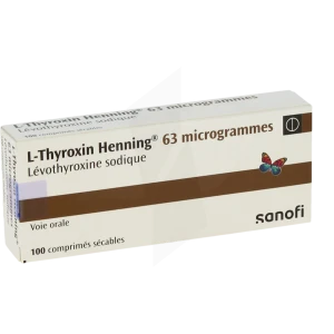 L-thyroxin Henning 63 Microgrammes, Comprimé Sécable