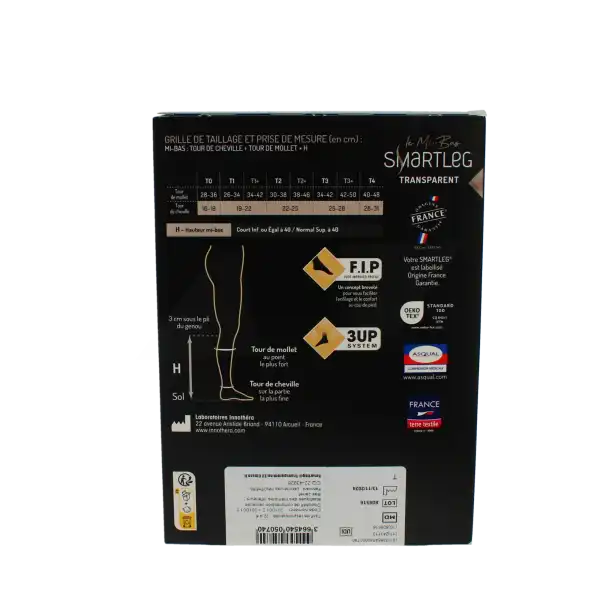 Smartleg 2 Transparent Mi-bas Transparent Irrésistible T2n+