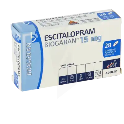 Escitalopram Biogaran 15 Mg, Comprimé Pelliculé Sécable à LA CRAU