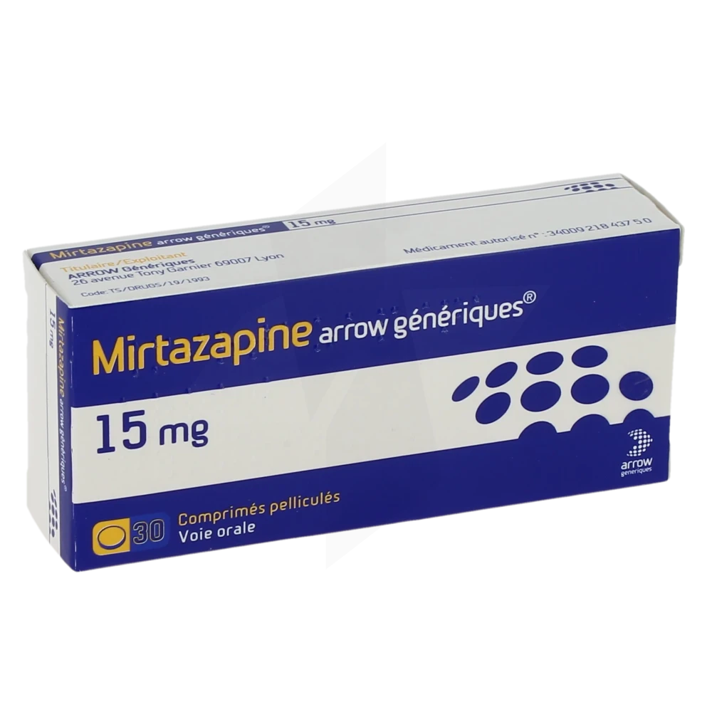 Mirtazapine Arrow Generiques 15 Mg, Comprimé Pelliculé