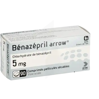 Benazepril Arrow 5 Mg, Comprimé Pelliculé Sécable à Chelles