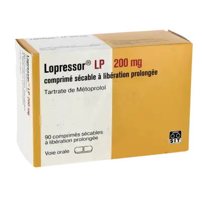 Lopressor L.p. 200 Mg, Comprimé Sécable à Libération Prolongée à CHAMPAGNOLE