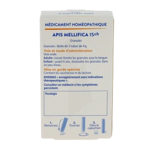 Boiron Apis Mellifica 15 Ch Granules 3 Tubes De 4 G
