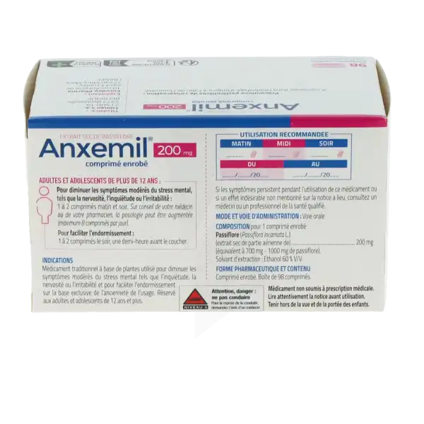 Anxemil 200 Mg, Comprimé Enrobé