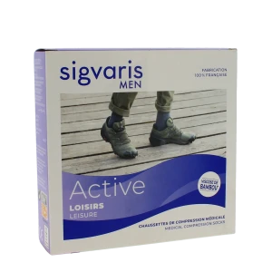 Sigvaris Active Loisirs New Chaussette Classe 2 Homme Noir Long S