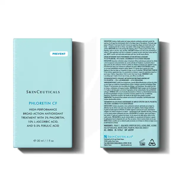 Skinceuticals Phloretin Cf Sérum Antioxydant Anti-rides Et Anti-taches Vitamine C Pure Pipette/30ml