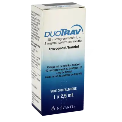 DUOTRAV 40 microgrammes/ml + 5 mg/ml, collyre en solution