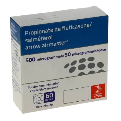 PROPIONATE DE FLUTICASONE/SALMETEROL ARROW AIRMASTER 500 microgrammes/ 50 microgrammes/dose, poudre pour inhalation en récipient unidose