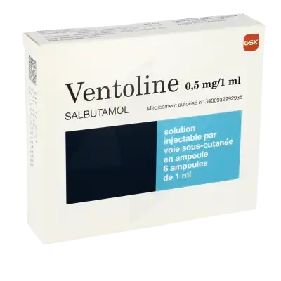 Ventoline 0,5 Mg/1 Ml, Solution Injectable Par Voie Sous-cutanée En Ampoule à Paris