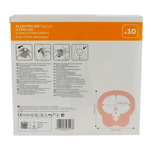 Allevyn Life Sacrum 17.2 X 17.5 Cm - Boite De 10 - Pansement Hydrocellulaire