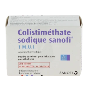 Colistimethate Sodique Amdipharm 1 Mui, Poudre Et Solvant Pour Inhalation Par Nébuliseur