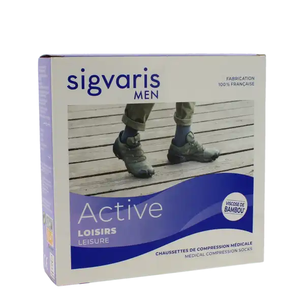 Sigvaris Active Loisirs New Chaussette Classe 2 Homme Noir Long S