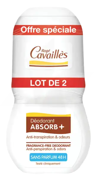 Rogé Cavaillès Déodorants Déo Absorb+ Sans Parfum 48h Roll-on 2x50ml