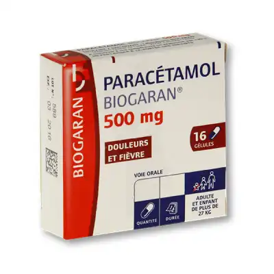 Paracetamol Biogaran 500 Mg, Gélule à LA-RIVIERE-DE-CORPS