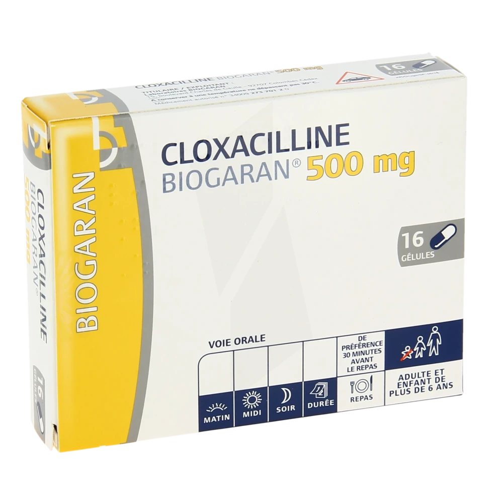 Cloxacilline Biogaran 500 Mg, Gélule