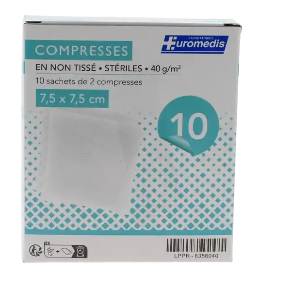 Euromedis Compresse Stér N Tiss 7,5 X 7,5 Cm 10/2