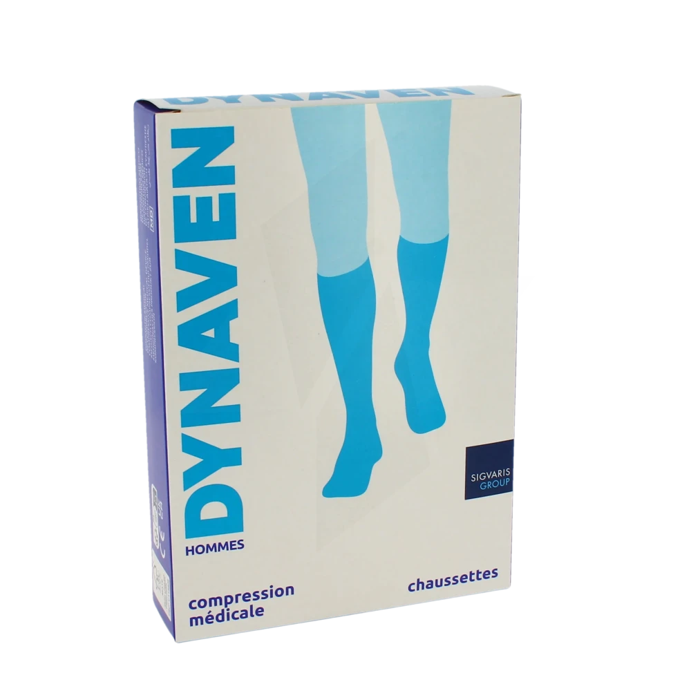 Sigvaris Dynaven Semi-opaque Fin Chaussette Classe 2 Homme Marine Normal L
