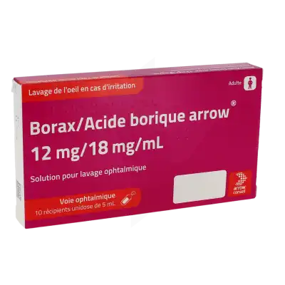 Borax / Acide Borique Arrow 12 Mg/18 Mg/ml, Solution Pour Lavage Ophtalmique En Récipient Unidose à Nice