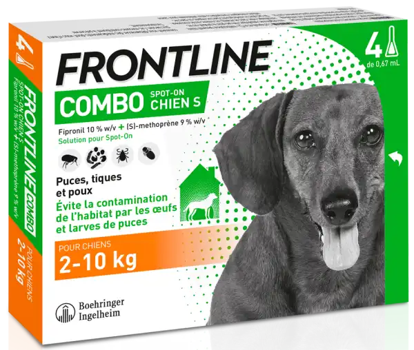 Frontline Combo 67 Mg/60,3 Mg Solution Pour Spot-on Chien S (2-10kg) 3pipette/0,67ml