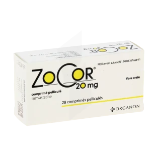 Zocor 20 Mg, Comprimé Pelliculé