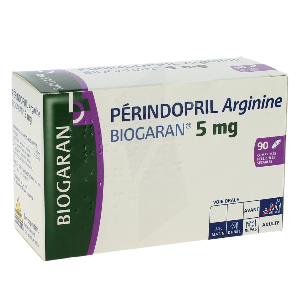 Perindopril Arginine Biogaran 5 Mg, Comprimé Pelliculé Sécable