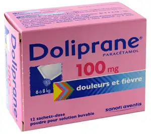 DOLIPRANE 100 mg, poudre pour solution buvable en sachet-dose