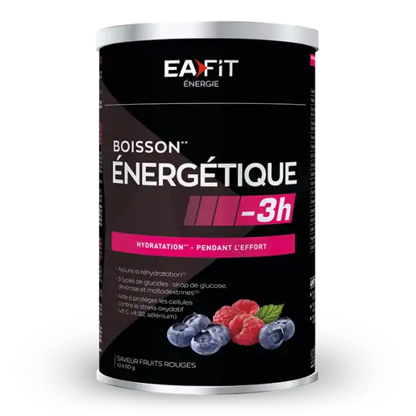 Eafit Energie Poudre Pour Boisson énergétique -3h Fruits Rouges Pot/500g