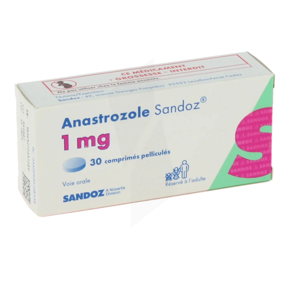 Anastrozole Sandoz 1 Mg, Comprimé Pelliculé