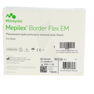 Mepilex Border Flex Em Pansements Hydrocellulaire AdhÉsif StÉrile SiliconÉ 5x5cm B/10