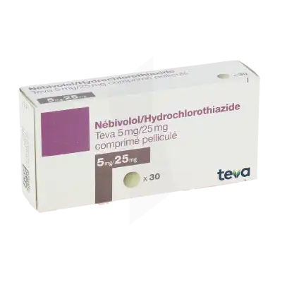Nebivolol/hydrochlorothiazide Teva 5 Mg/25 Mg, Comprimé Pelliculé à VILLERS-LE-LAC