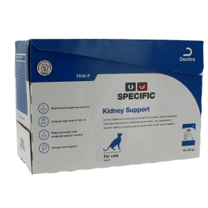 Dechra Specific Kidney Support Aliment Diététique Complet Pour Le Soutien De La Fonction Rénale Et Hépatique Chat 12x85g