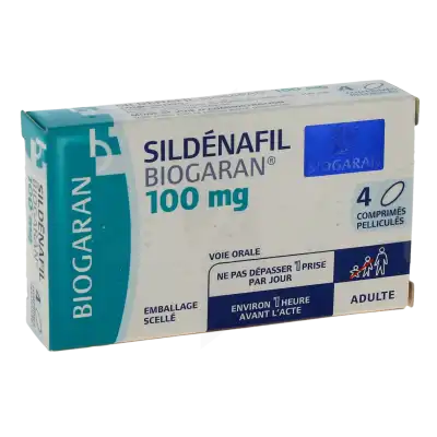 SILDENAFIL BIOGARAN 100 mg, comprimé pelliculé