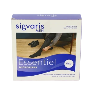 Sigvaris Essentiel Microfibre Chaussettes  Homme Classe 2 Gris Anthracite X Large Normal