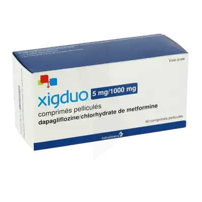 XIGDUO 5 mg/1000 mg, comprimé pelliculé
