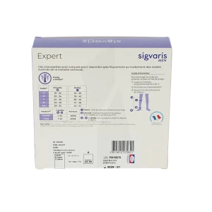 Sigvaris Expert Chaussette Classe 3 Homme Noir Normal M