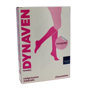Sigvaris Dynaven Transparent Chaussette Classe 2 Femme Noir Long S