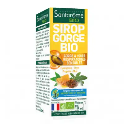 Santarome Bio Sirop Gorge Fl/125ml à TOURS