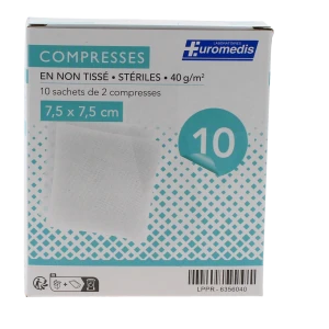 Euromedis Compresse Stér N Tiss 7,5 X 7,5 Cm 10/2