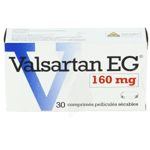 Valsartan Eg 160 Mg, Comprimé Pelliculé Sécable