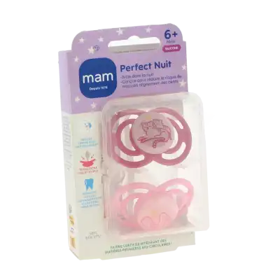 Mam Perfect Sucette Anatomique Silicone +6mois Nuit B/2 à Miraumont