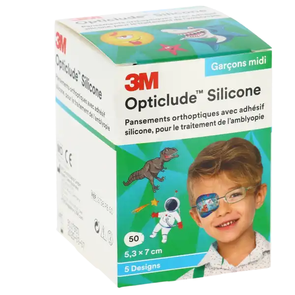Opticlude Design Boy Pans Orthoptique Silicone Midi 5,3x7cm B/50