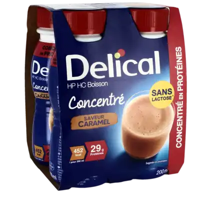 Delical Boisson Hp Hc Concentrée Nutriment Caramel 4 Bouteilles/200ml à Paris