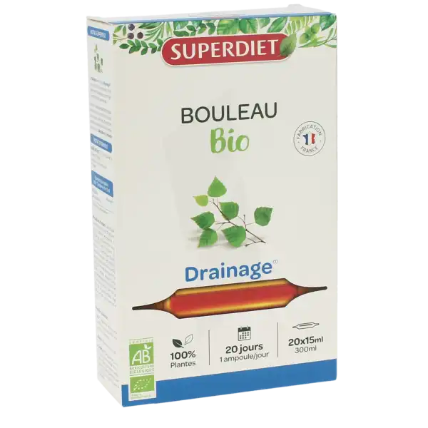 Superdiet Bouleau Bio Jus Élimination 20 Ampoules/15ml