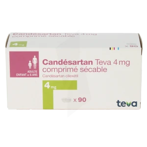 Candesartan Teva 4 Mg, Comprimé Sécable