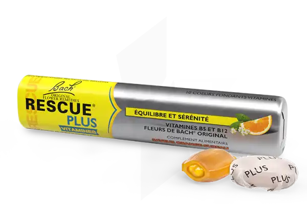 Rescue® Plus Cœurs Fondants Vitaminés Saveur Orange Sureau - 10 Bonbons