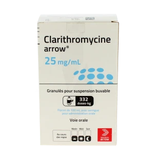 Clarithromycine Arrow 25 Mg/ml, Granulés Pour Suspension Buvable