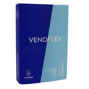 Venoflex Elegance 2 Chaussette Maille Côtelée Homme Gris Taille 2l
